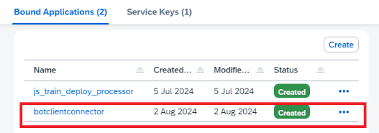 A screenshot of a service keys Description automatically generated